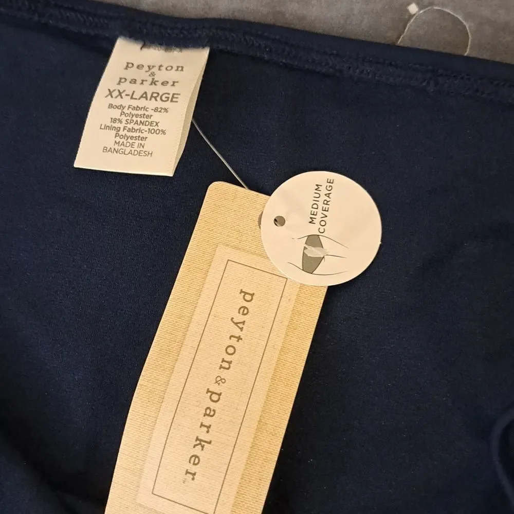 Peyton & Parker adjustable Navy swim bottoms size XXL NWT